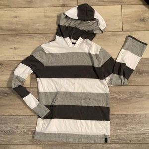 Boys M White & Grey Long Sleeve Shirt